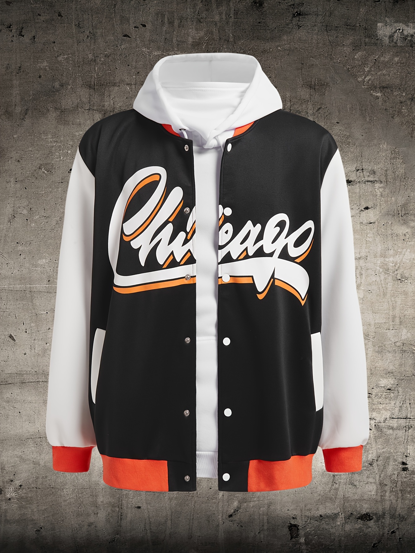 Chaqueta Béisbol Talla Grande Hombre Deportiva Informal - Temu