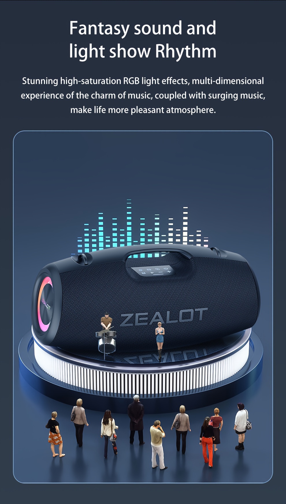   s78 wireless speakers dsp technology   dual pairing long     playtime loud stereo     charging cable and aux cable connect with mobile phone tablet tv for halloween Product details 3