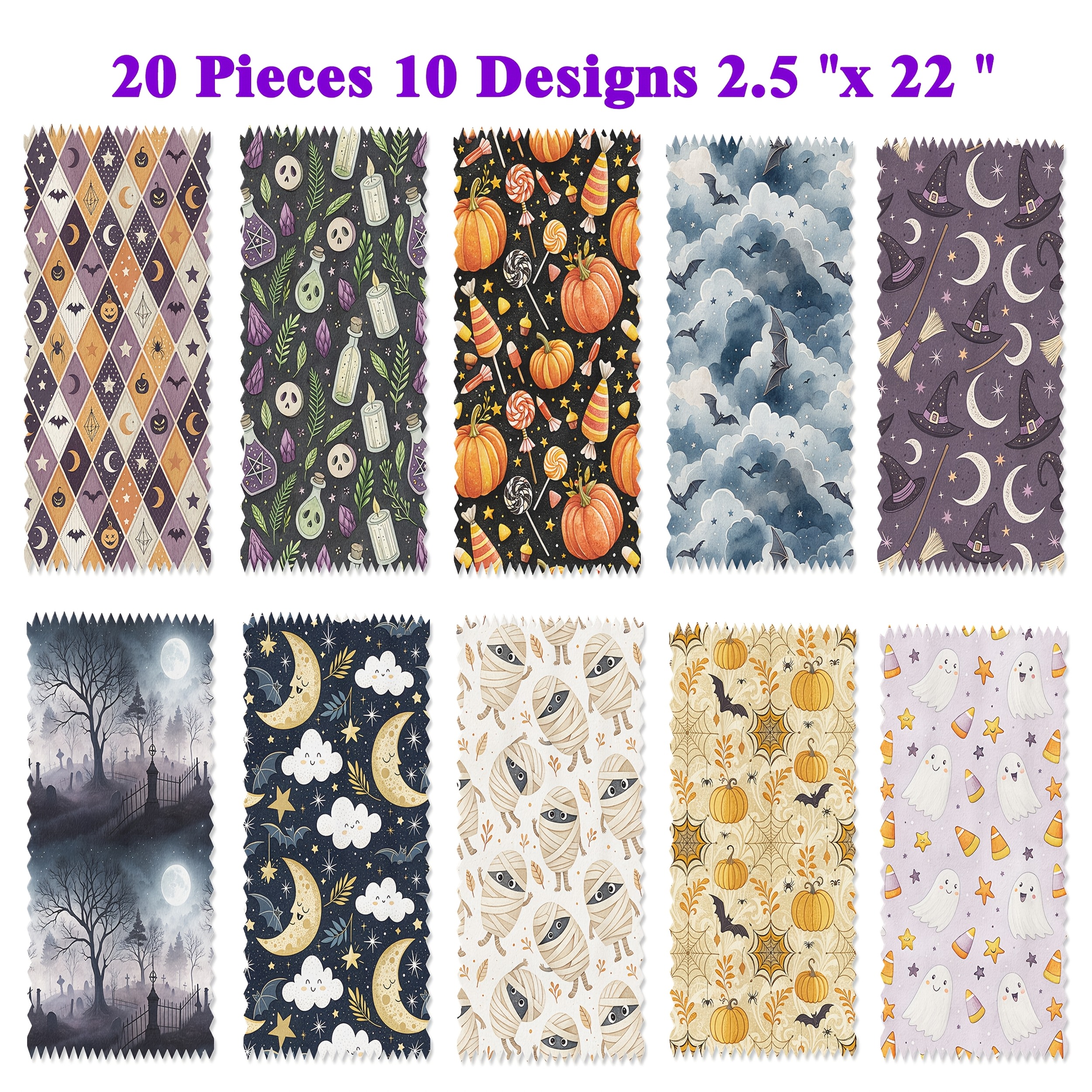 TEMU [Indispensable pour les rituels festifs] Bandes de tissu matelassé d'Halloween, que vous attendez toute l'année ! Nuit de avec arbres desséchés,