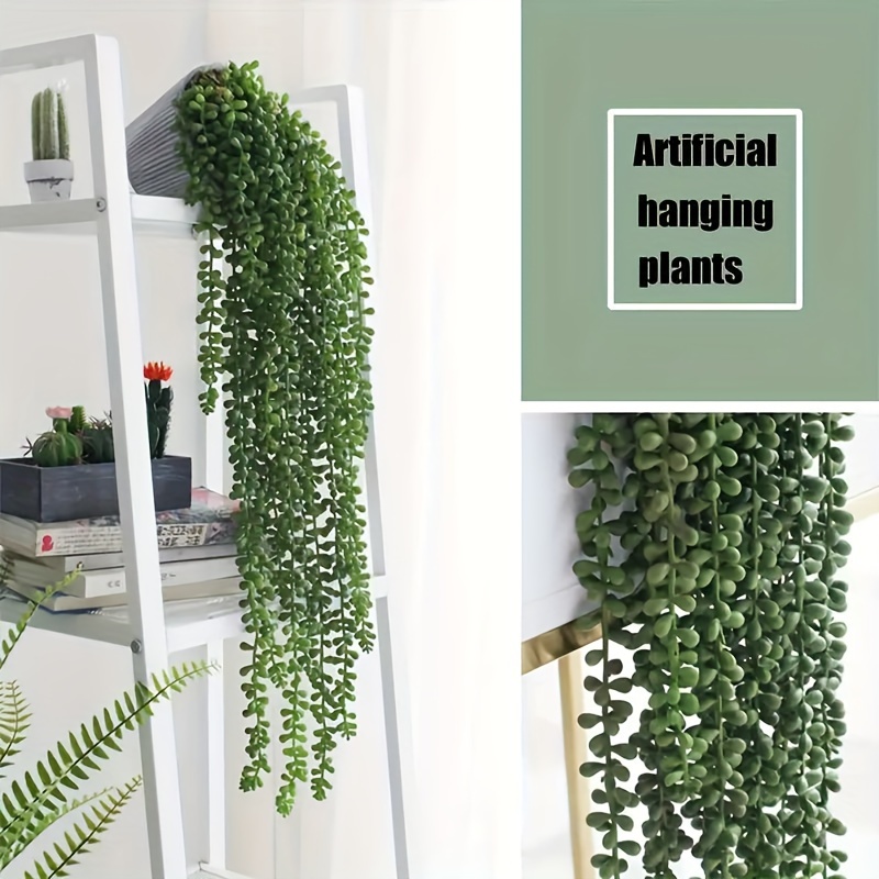 Balkonpflanze Künstlich 2er Set Künstliche Hängepflanzen – 78 Cm Lange Perlen-Sukkulenten, Realistisch, UV-beständig – Für Wand & Balkon