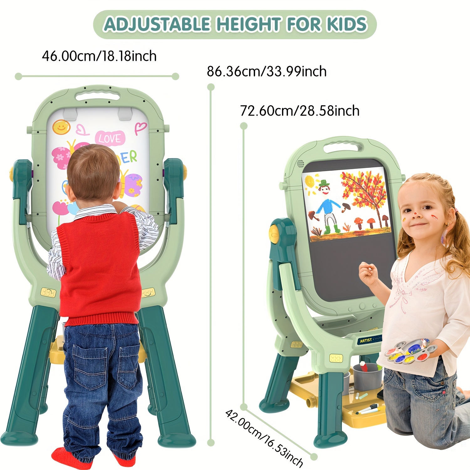   easel for kids adjustable standing art easel double magnetic drawing board with painting accessories gift for   3 4 5 6