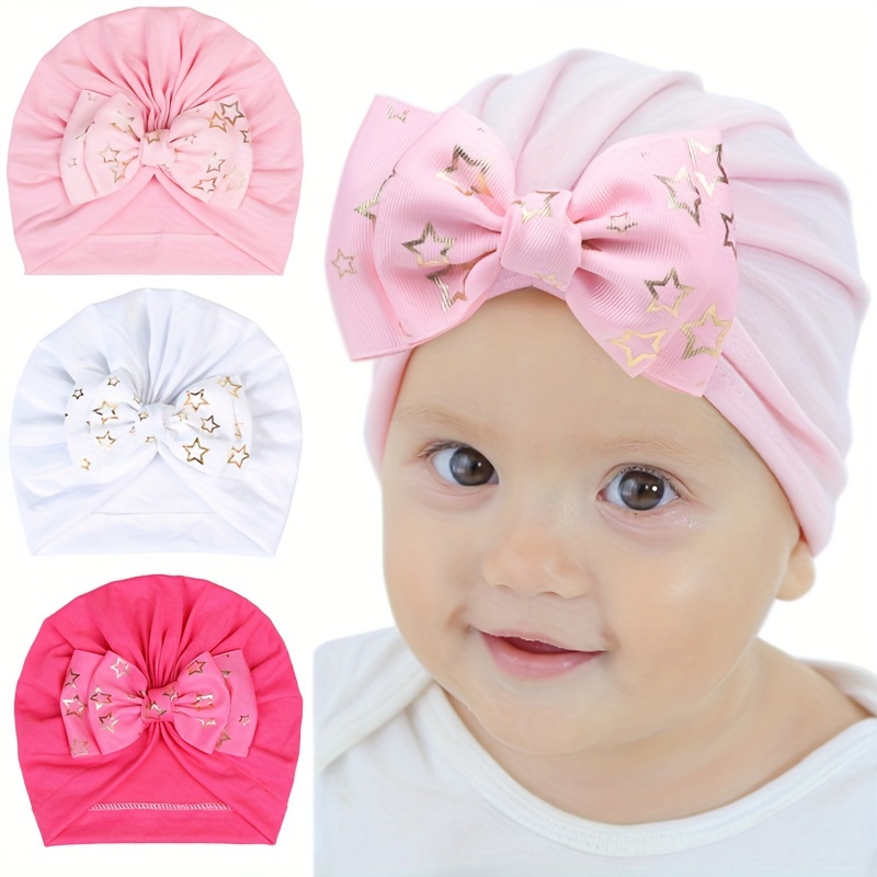 

3pcs Soft Polyester 's Headbands With Cute Double-layer Bow And - Comfortable Hair Accessory For Girls In Pink, White, And Red, Hair Accessories