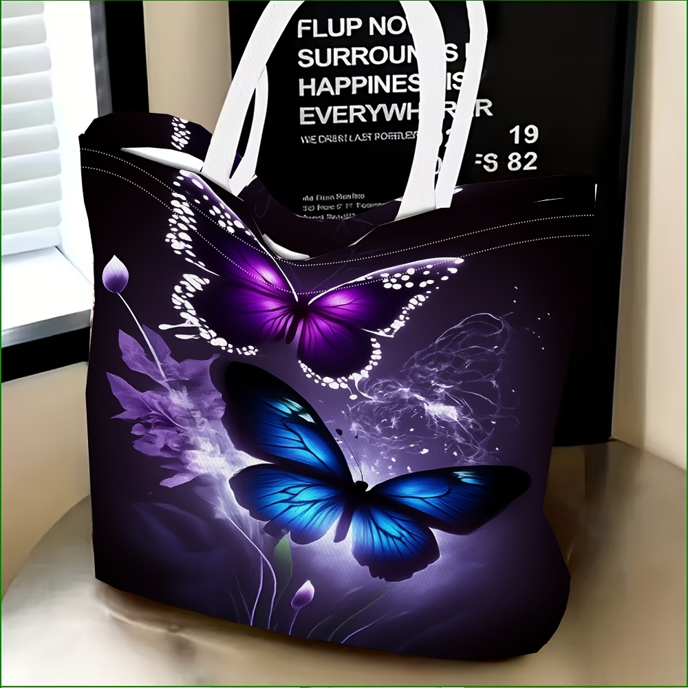 TEMU 1pc Exquisite Shoulder Bag, Purple Floral Pattern Women' Shoulder Bag, Multifunctional, Handbag, Clutch, Evening Bag, Travel Essential, Fashion