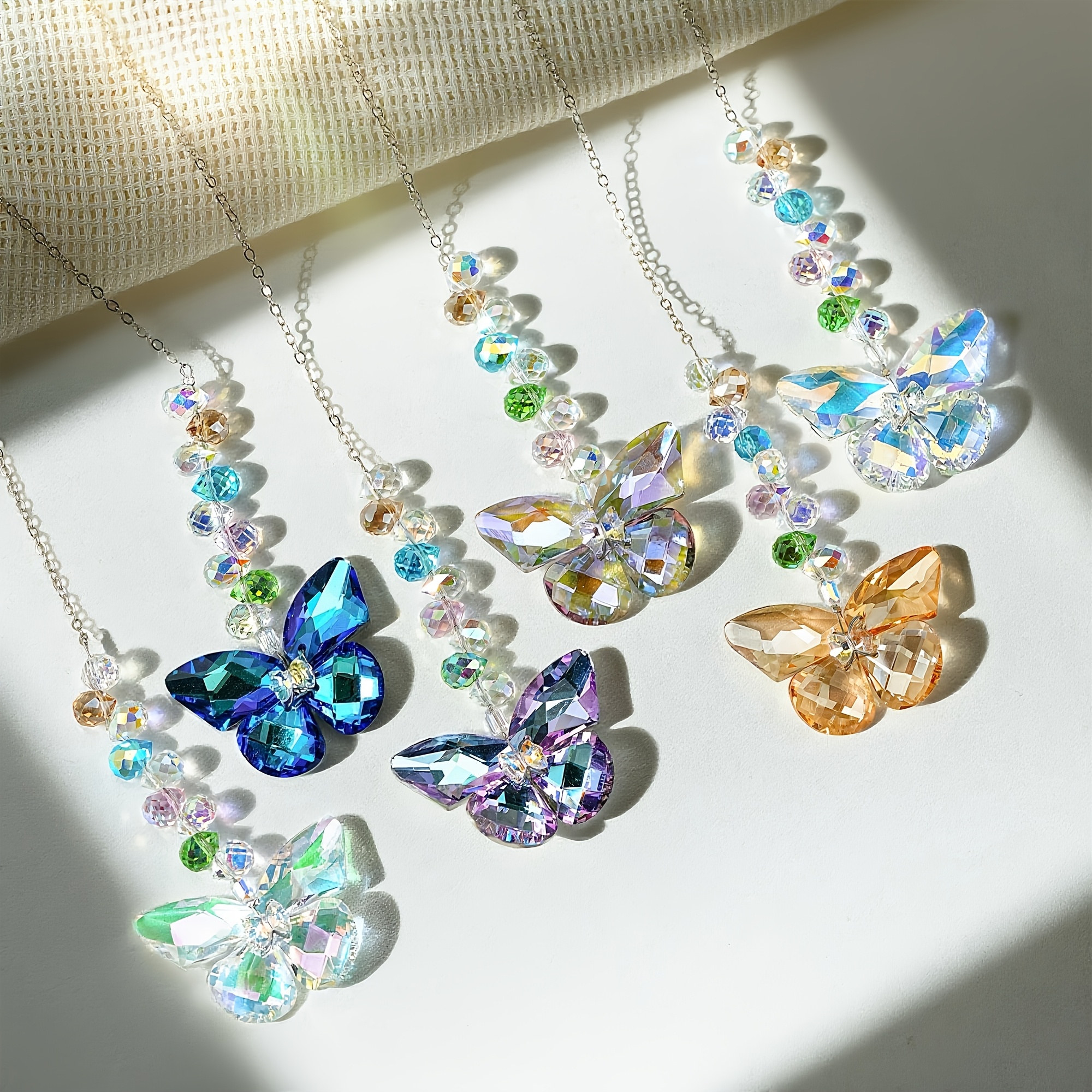 Image of 6pcs Crystal Suncatchers Hanging Ornaments, Sun Catchers Indoor Window Outdoor Patio Garden Decor Gifts
