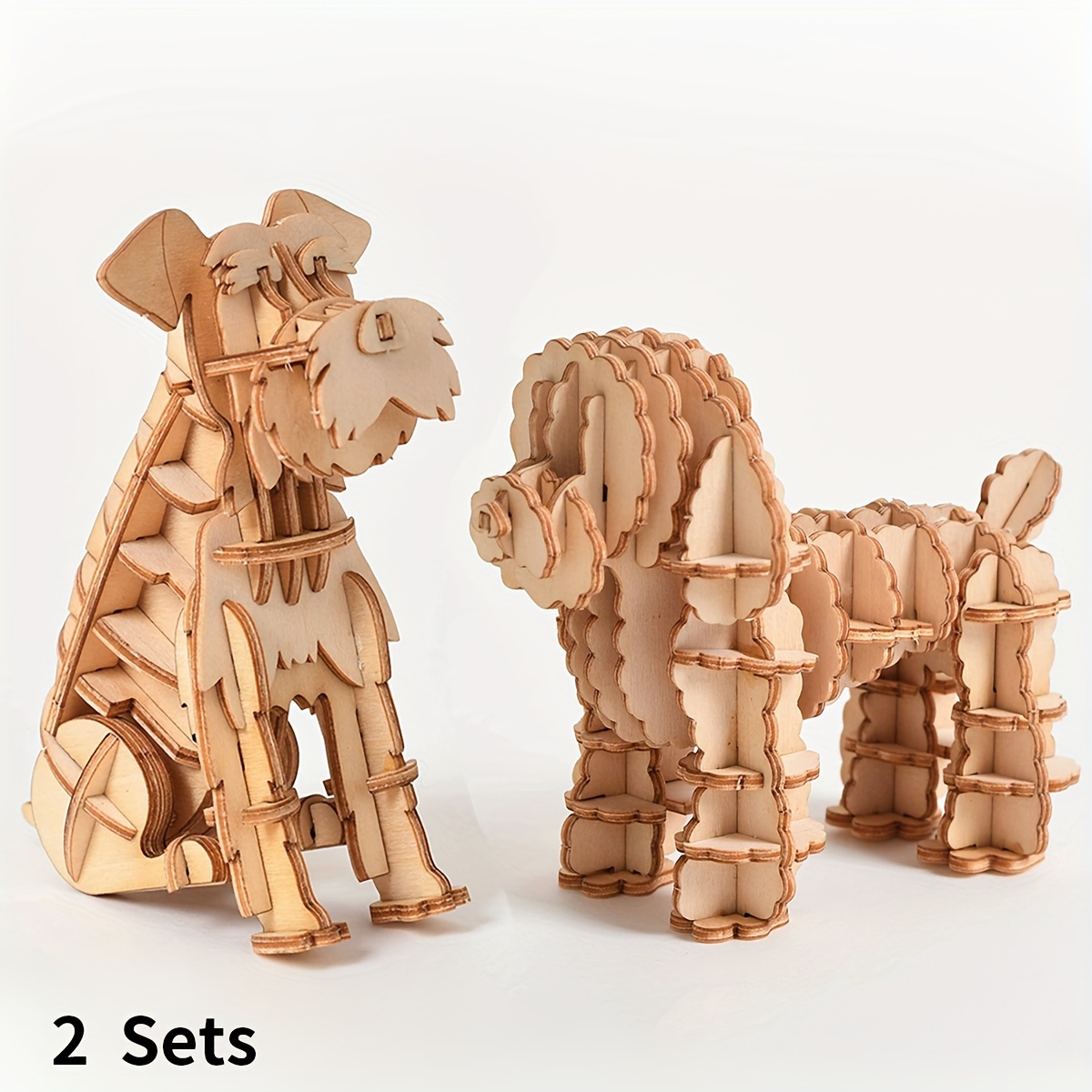 

2sets 3d Wooden And Kits Wood Wood For Christmas