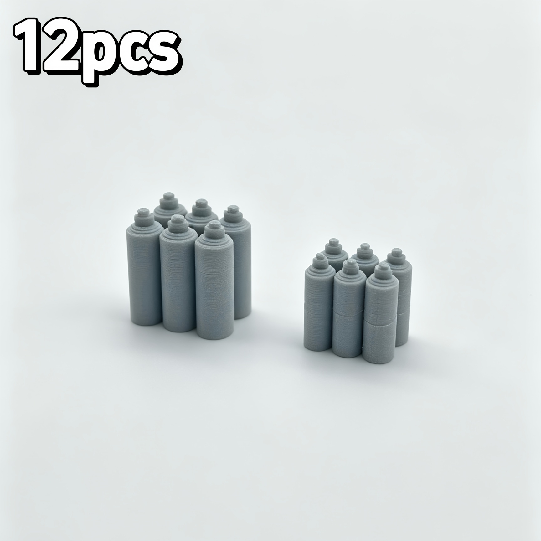 TEMU 12pcs Ho Scale Miniature Scene Plastic Oxygen Bottle , 6 Large And 6 Small, Suitable For 1:87 And Scale, Building Model Scene Construction