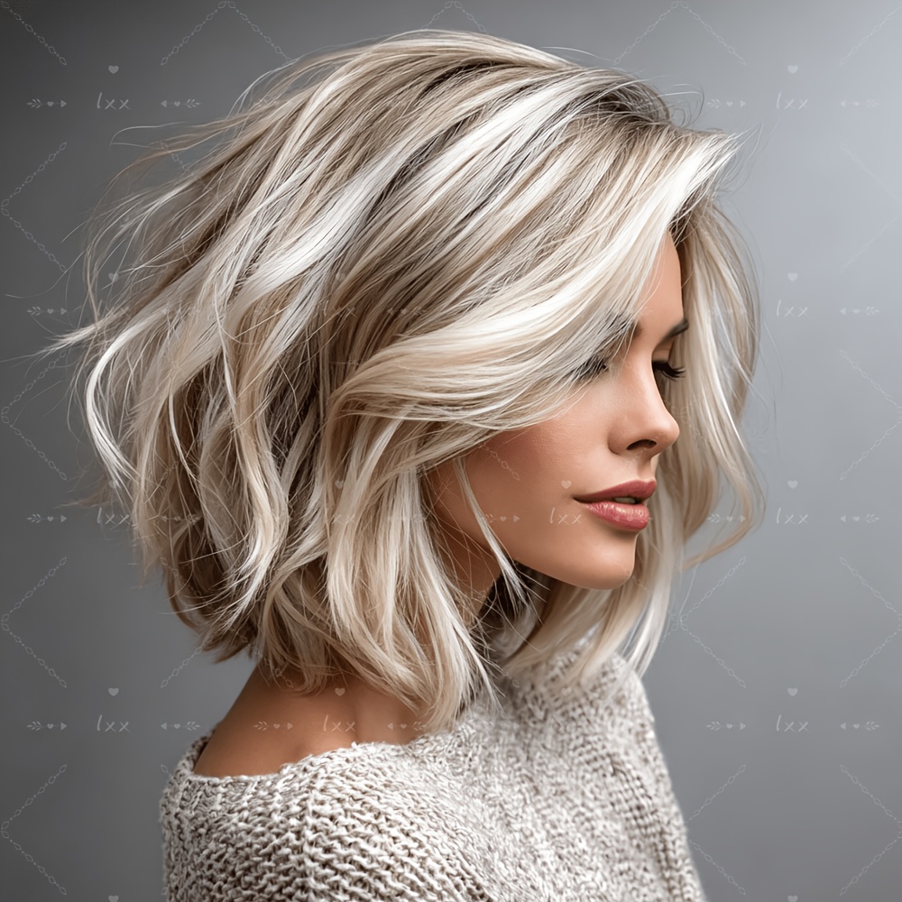 TEMU Real Human Hair Wig Suitable For - 14-inch Short Body With 13x4 Front Lace Base, 150% Density Glueless Hairpiece, Pre-plucked Hair For Daily