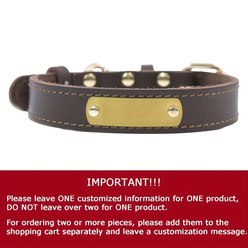 TEMU Personalized Heavy-duty Dog Collar With Engravable Nameplate, Customizable Durable Name Tag Collar, Comfortable And Collar For , Medium, And