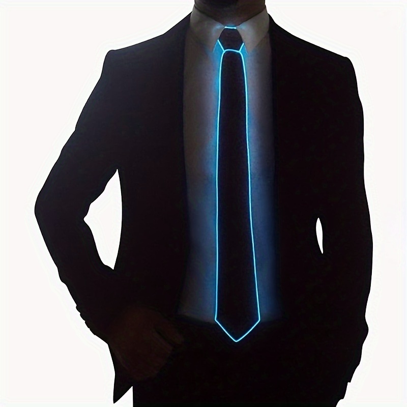 Cravate lumineuse à Led pour homme et femme, 25 pièces, accessoires de  mode, scintillante, paillettes de