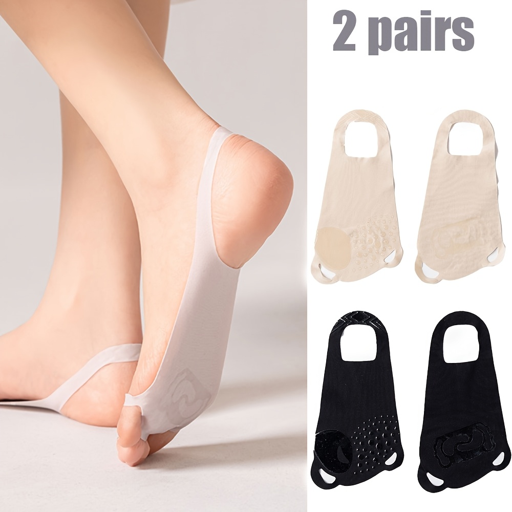 TEMU Of Non Slip Invisible Lining Socks, Breathable Low Top Women's Socks/boat Socks, High Heels Invisible Half Socks, Suitable For Sandals, High
