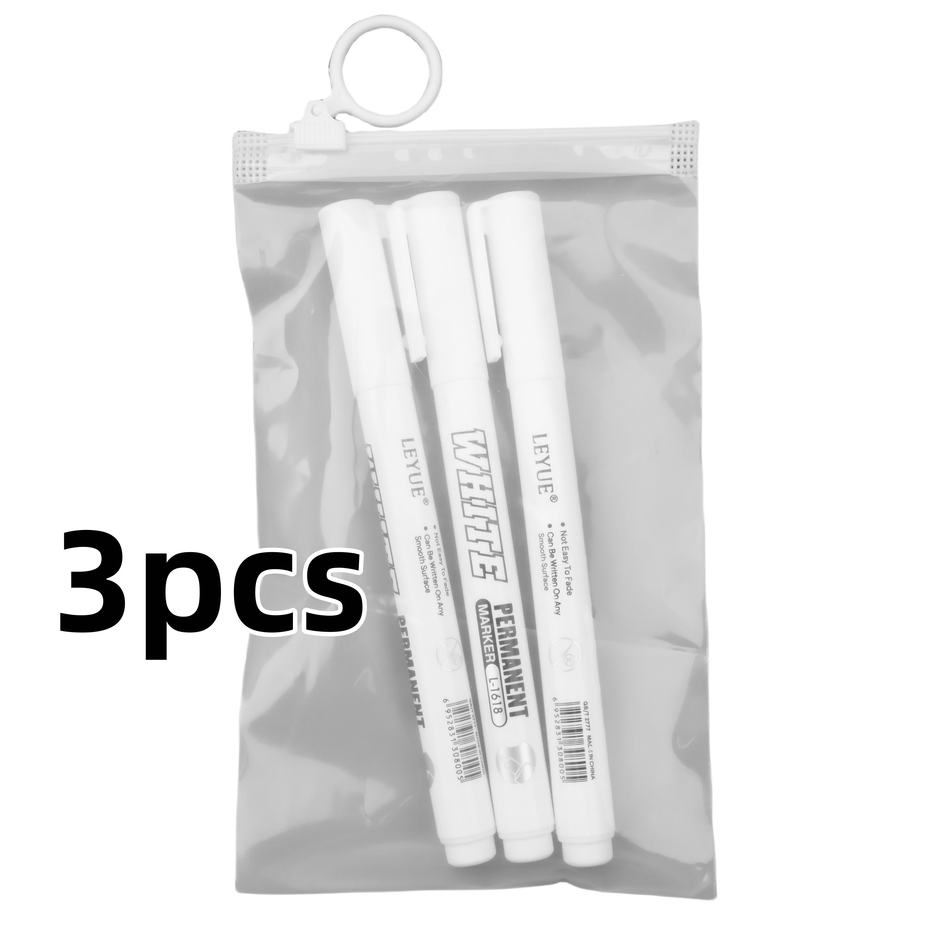 

3-pack White Permanent Markers, Waterproof Oil-based, Ideal For , School Supplies, Cute Stationery, Holiday Decor On Tires, Fabric, Wood, Leather - Crafting Tools