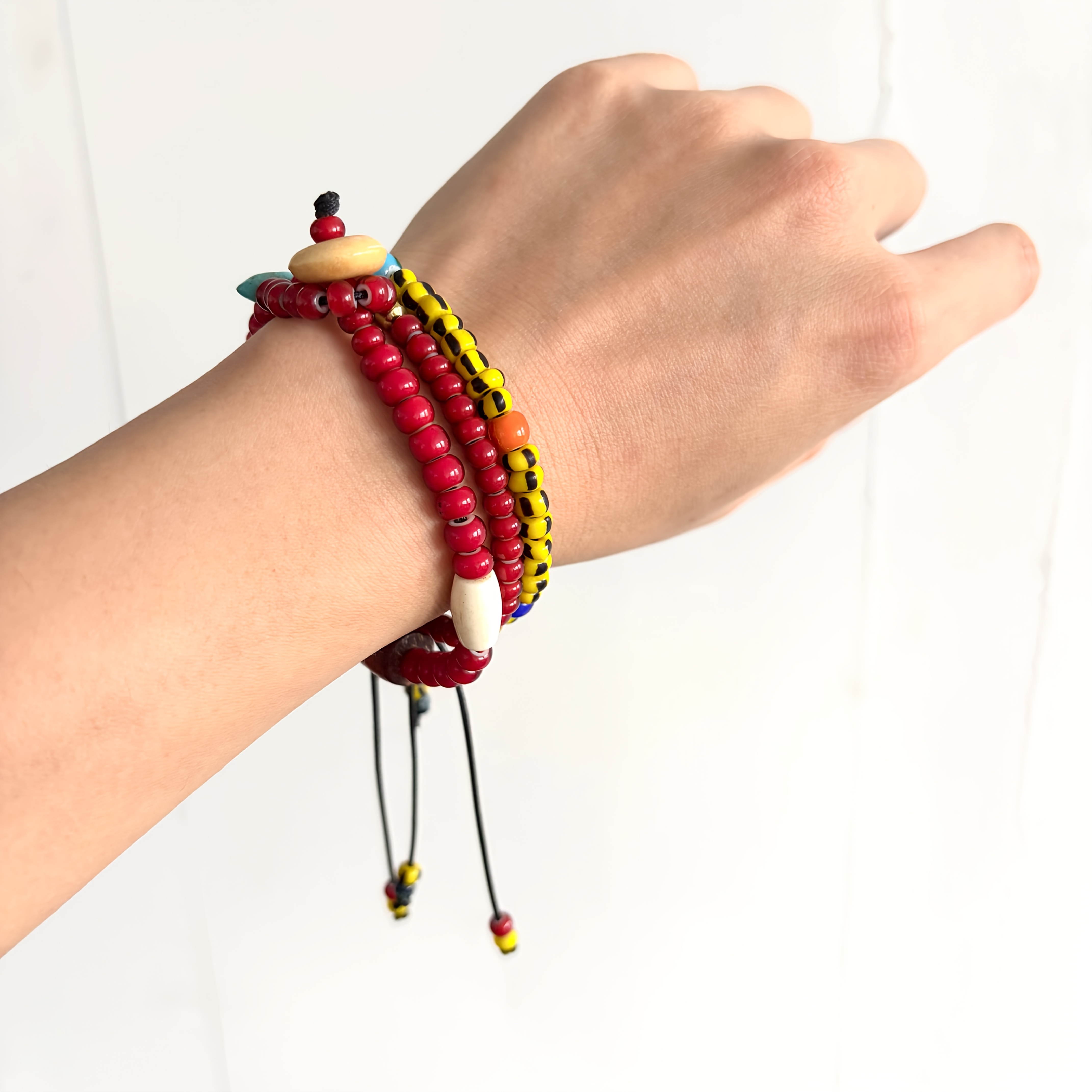 Vintage Trade Beads Adjustable Bracelet