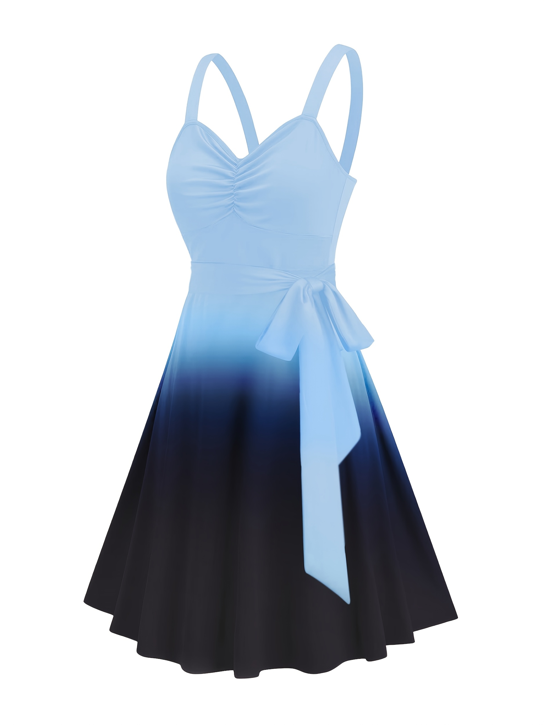 flowy blue dress short Plunge Neck Royal Blue Layered Short Dress – Ohmollydress main image 0