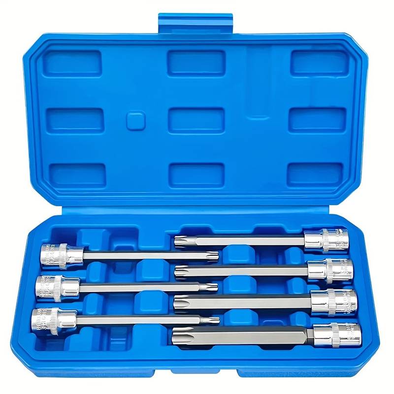 7-Piece Extra Long Torx Bit Socket Set – T25 To T60, 3/8" Drive, 110mm Long Shaft For Hard-to-Reach Fasteners