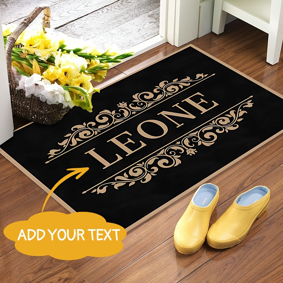 

1pc Personalized Welcome Door Mat With Anti-slip Silica Gel Bottom - Customized Family Name Rug For Living Room, Bedroom, Bathroom - Soft, , Washable - Home Decor & Housewarming Gift