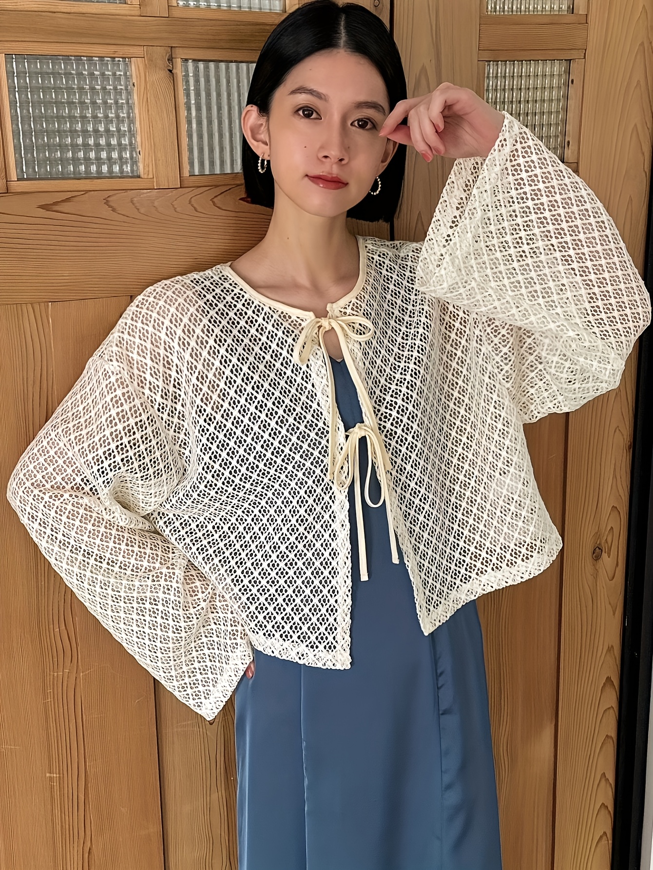 halter neck dress with cardigan - Qatar