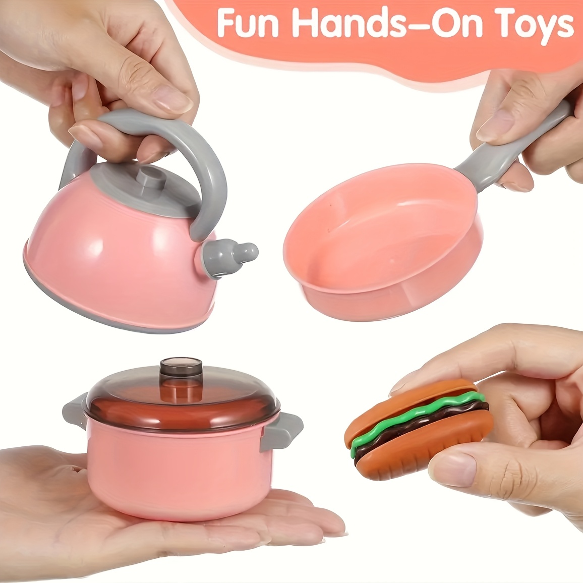 28pcs Toy Kitchen Set for Pretend Cooking