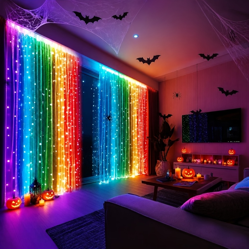 TEMU 300 Led Curtain String Lights, Battery Box Operated Indoor String Lights, 9.8ft X 9.8ft Fairy Curtain Hanging Window Lights, Aa Batteries Not