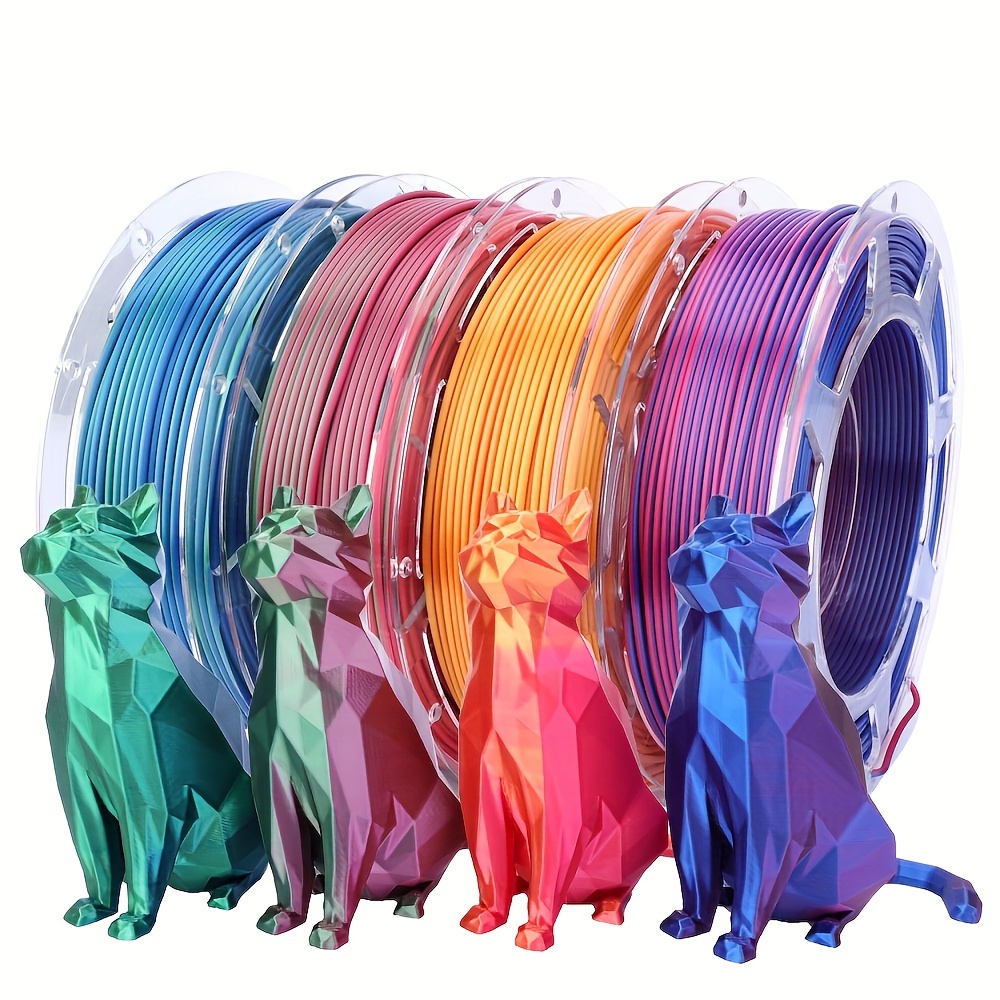 

3d Printer Filament Dual Colors 4 *200g/0.44lbs/ Transparent Plastic Spool, Red/blue, Red/green, Red/gold, Blue/green Bicolor Co-extrusion 3d Printing Filament Sets Wholesale