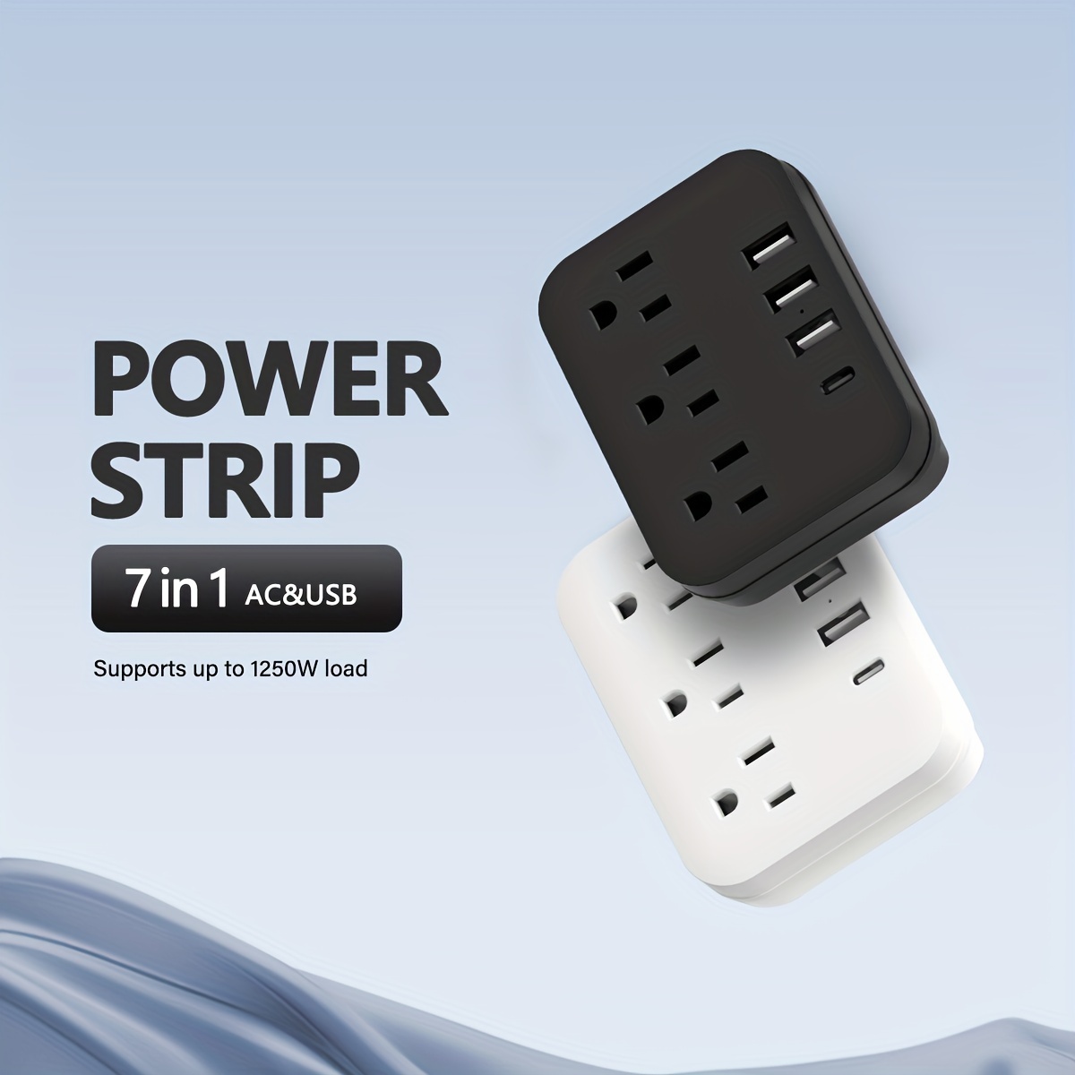 

1 Piece Wall Outlet Extender With Protection, Cruise & Home Essentials With 3 Usb, 1 Type-c & 3 Sockets Multi-plug Wall Socket Strip.