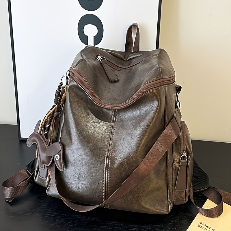 TEMU New Texture Temperament Backpack Retro Niche Shoulder Bag Large Capacity Multifunctional Commuting Luggage Short Distance Backpack