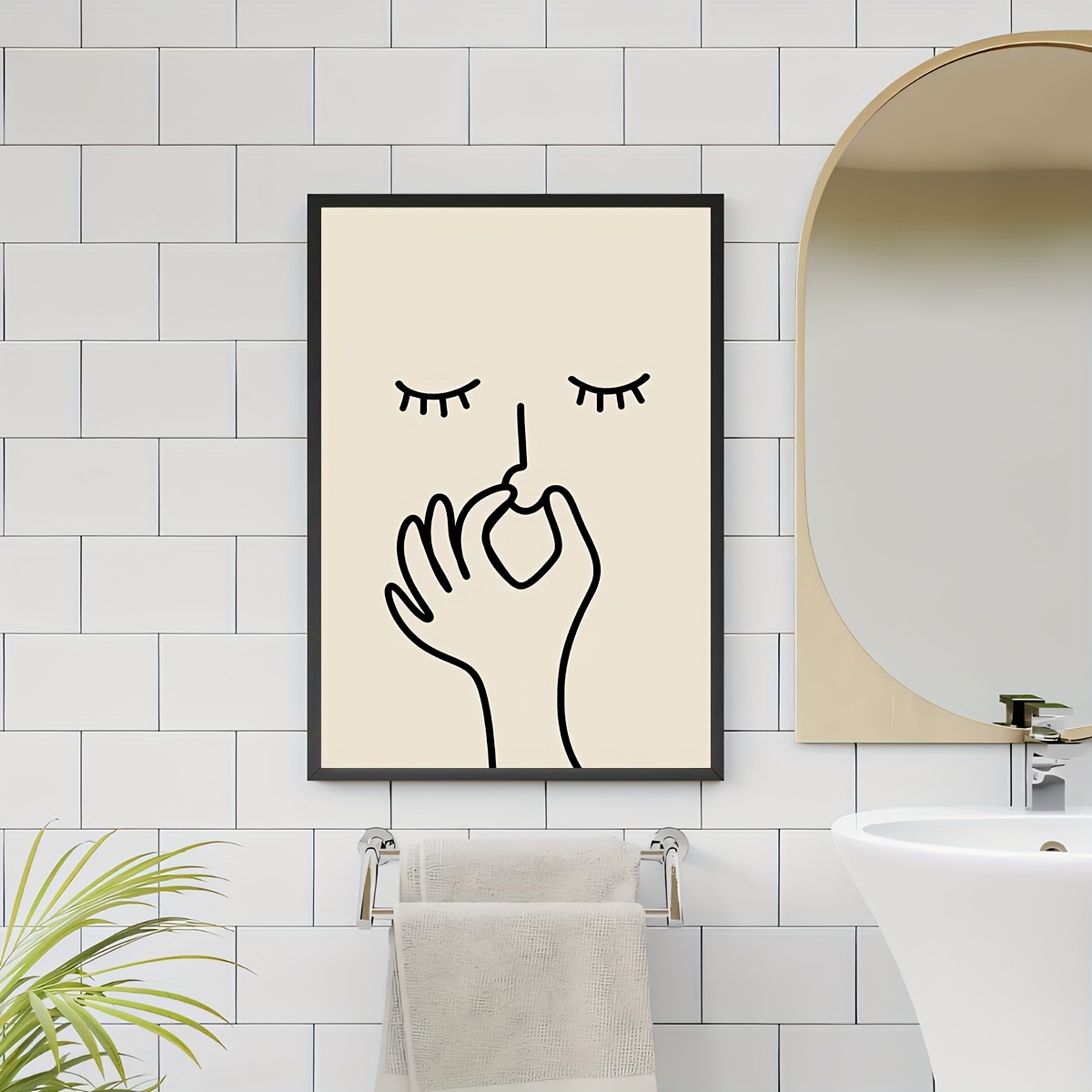 TEMU 2d Flat, 2d Flat, A Frameless Hand-painted Bathroom Poster, Humorous Oil Painting With A Stinky Theme, Original Wall Art, Perfect As A Birthday