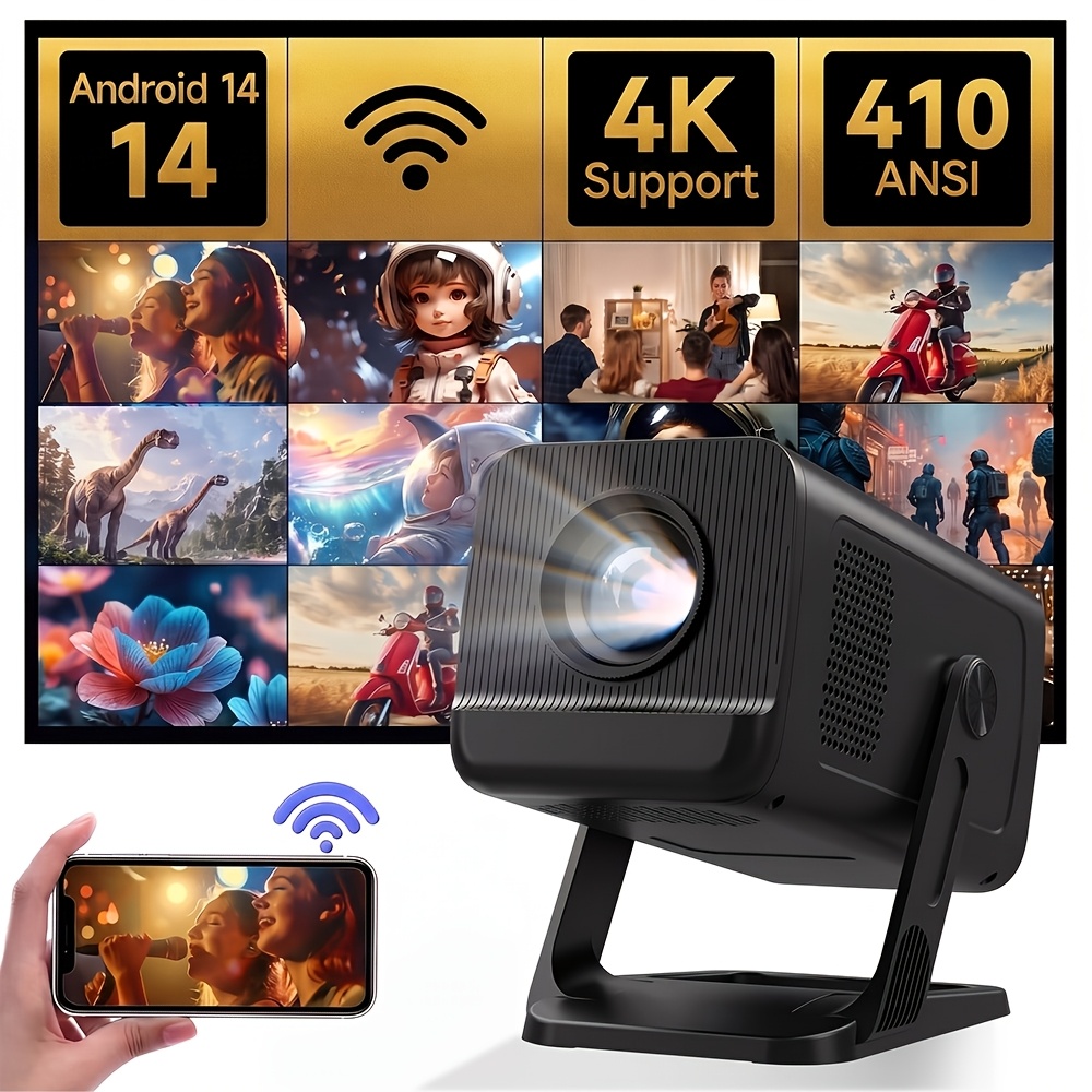 Image of [short Throw/built-in Apps] 4k Support Projector With Wifi 6 And Bt 5.4, Local 720p, Manual Focus & Auto Keystone Smart Projector For Home Theater Movie, Indoor Projector Portable Ceiling