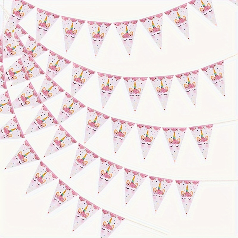 

enchanting" -themed Birthday Party Banner Set - Pink Triangle Flags For Room & Yard Decor, Perfect For Summer Celebrations