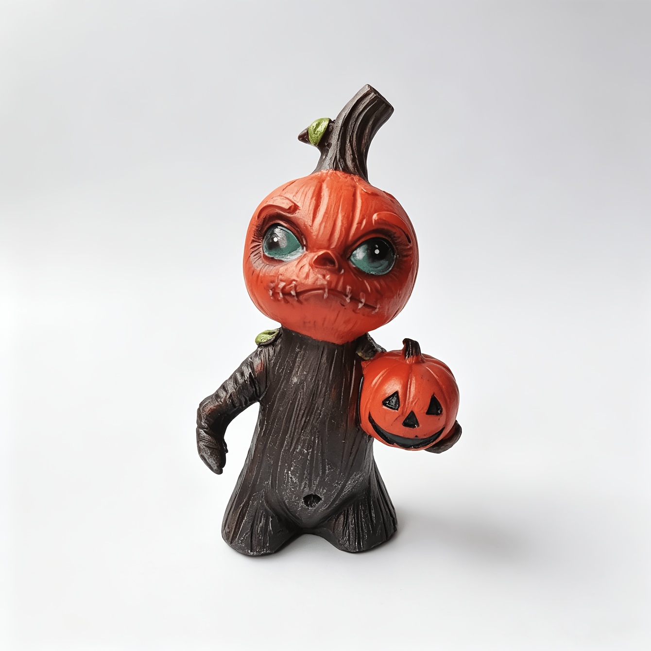 TEMU Big- Tree For Man Holding A Pumpkin Resin Figurine, Big- Statue, Holding A Jack-o'-lantern, Halloween Home Desktop Decoration, Holiday Party