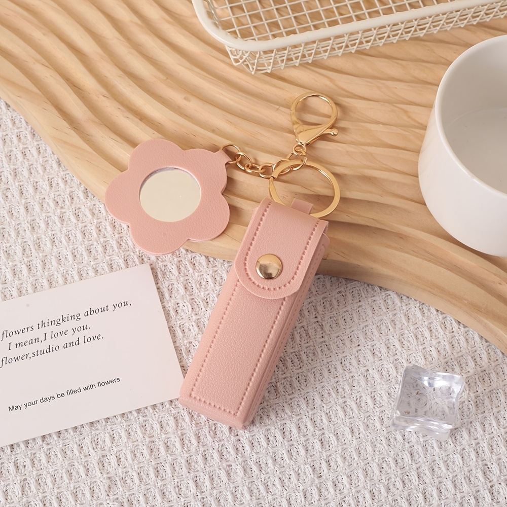 TEMU Cadeau de haute qualité 2026 pour femme : organisateur de rouge à lèvres portable | Adorable design de de fleur | Mini trousse de Se Maquiller +
