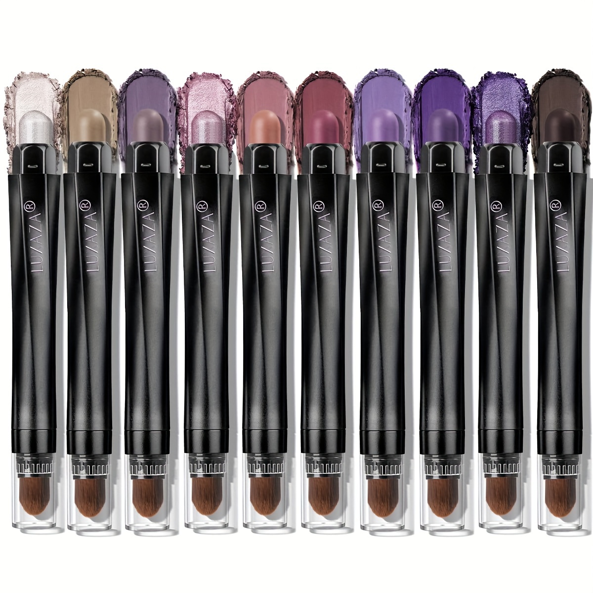 

10pcs Eyeshadow Stick Set,pro Longwear Purple Cream Eye Shadow Brightener Pencil Crayon Makeup Sticks-grape Glam