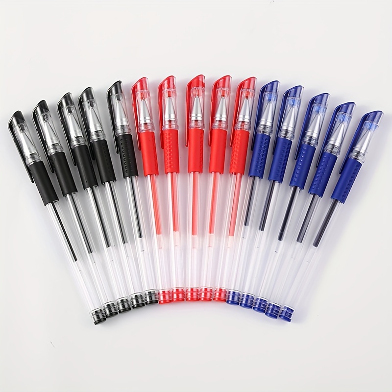 

15-pack Pens - Quick-drying & Smooth Plastic Pens Set, Includes 5 Black, 5 Blue, 5 Red For Office, Students, Note & Correction