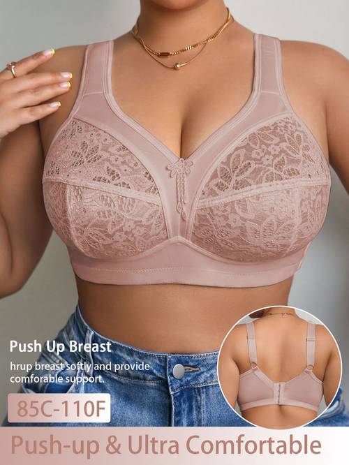 lace plus size womens bra wireless casual comfortable underwear with thin style
