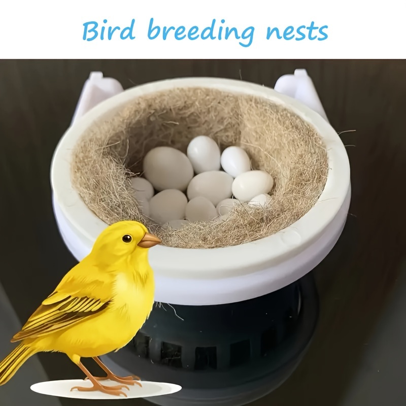 

3pcs Bird Breeding Nest Set, Plastic Bird House With Bracket And Nesting Material Pad, Suspended Bird Nest, Bird Shelter
