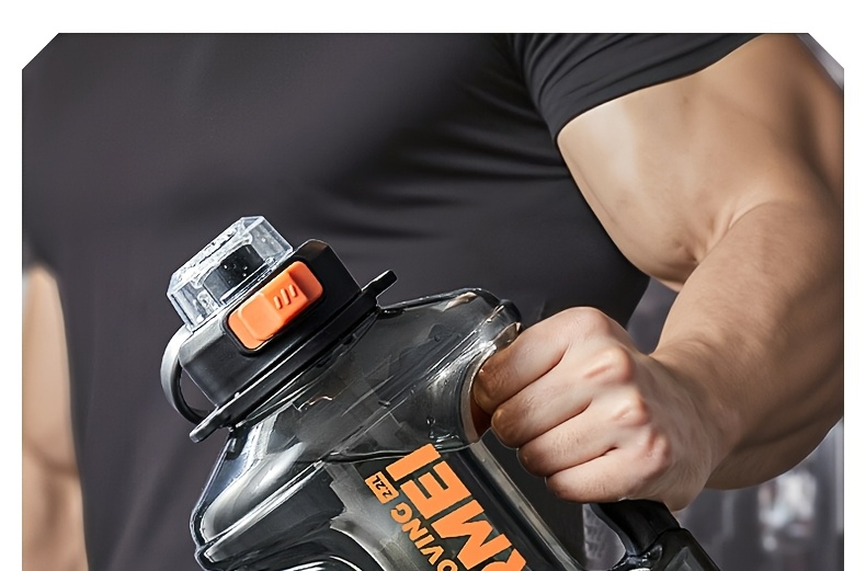 [Sports Water Bottle] One 3000ml Sports Water Bottle With Straw And Tea Infuser, Featuring A Carrying Strap. Suitable For Sports, Fitness, Outdoor Activities, And Camping