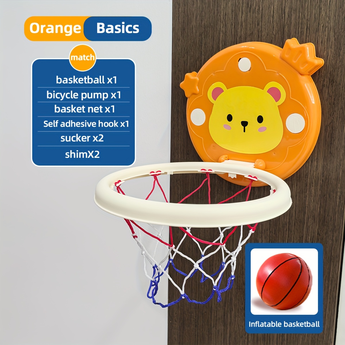 Image of Kids Basketball Hoop Toy, Portable Wall-mounted Foldable Backboard Set, Indoor Activity Game, Perfect Gift For Boys And Girls' Birthdays, Thanksgiving & Christmas Present