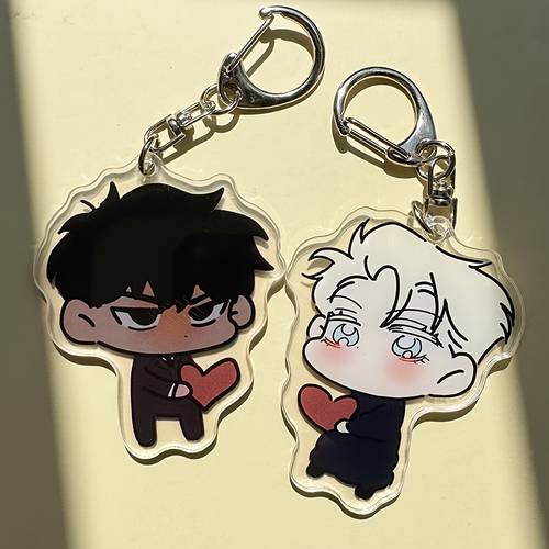 acrylic keychain with cute design chibi style couple keychain collectible bag backpack ornament creative gift