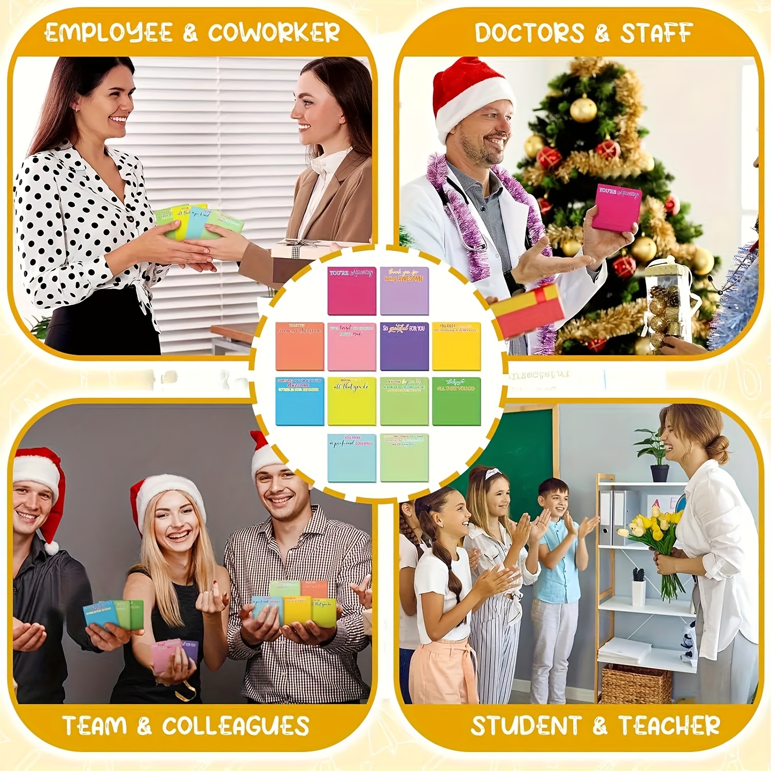 Custom Square Sticky Notes with Trace-Free Adhesive
