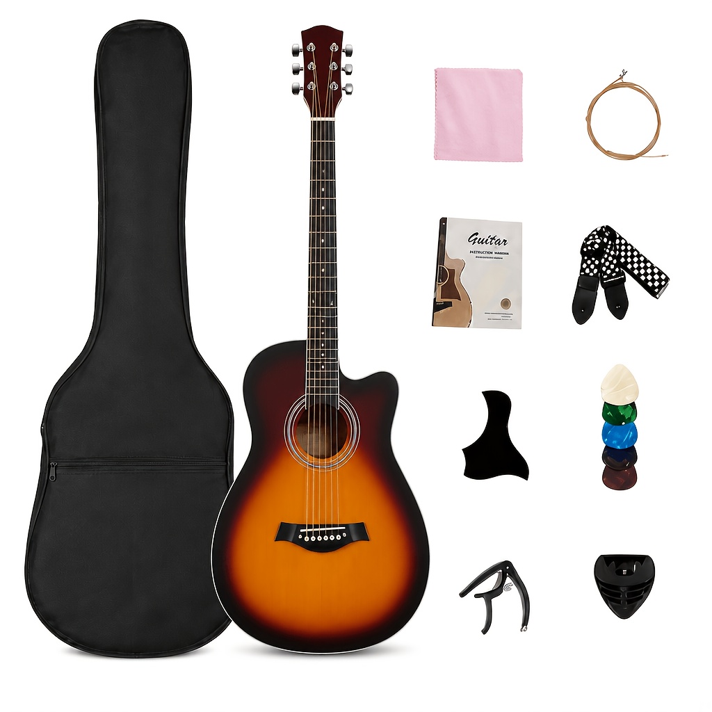 38 Inch Cutaway Acoustic Guitar&comma; 5 Matte Col...