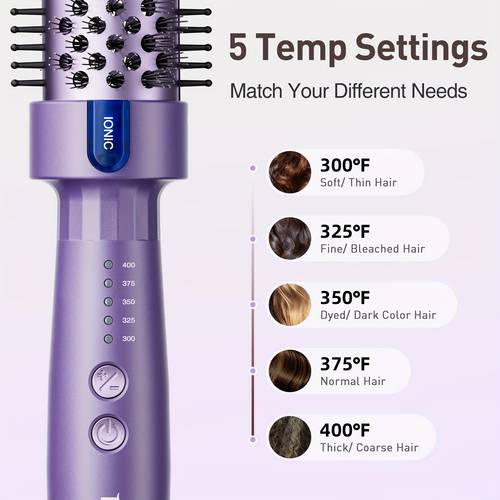 1 5 inch thermal brush blowout with 5 temp settings universal curling iron ceramic thermal round curling brush suitable for medium and long hair purple