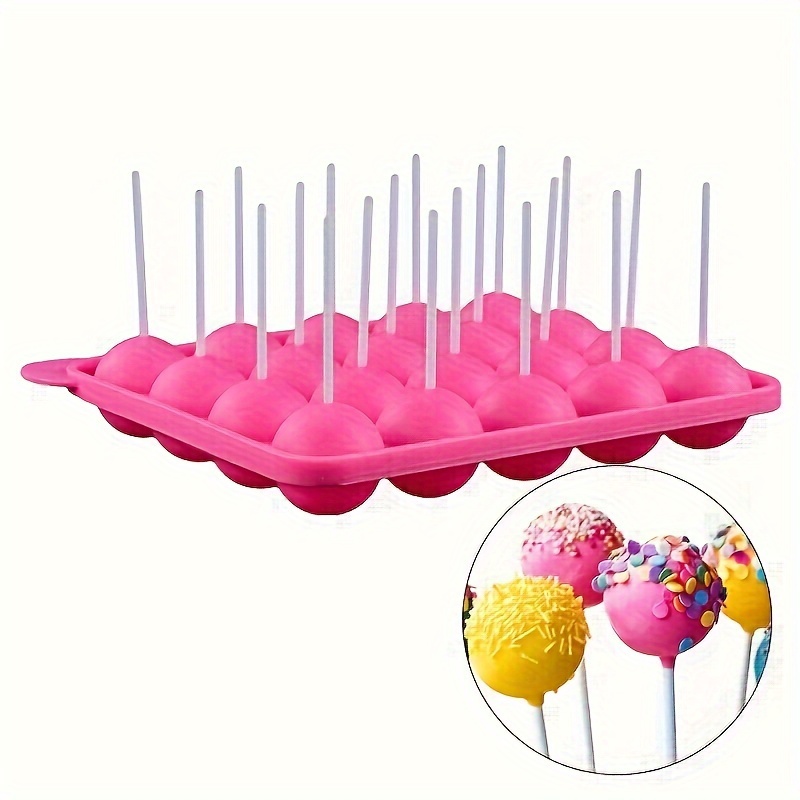 

Silicone Cake Pop Mold Tray - Round Lollipop And Cupcake Baking Mold With Sticks For Chocolate, Candy, And Parties - Easy To Use, Non-stick Bakeware Mold Set