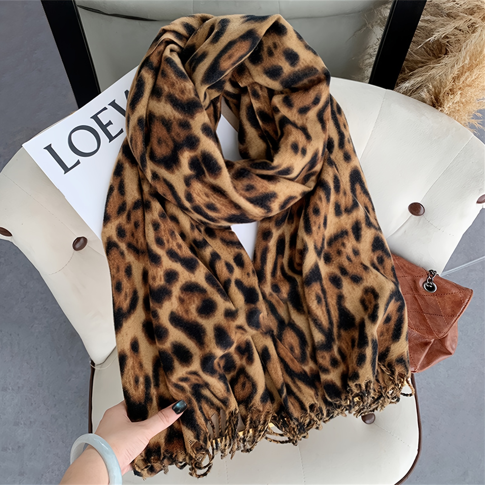 

Leopard Print Scarf - Soft, Warm & Windproof For All | Fashion Accessory For Women, Elegant Style, Outing Occasion