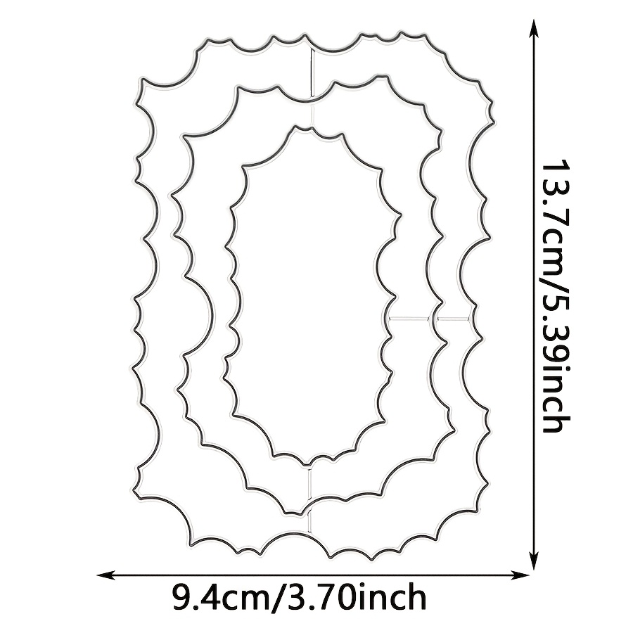 TEMU 1 pièce Poinçon de découpe en métal avec cadre et fond à irrégulières, convient pour la création de cartes en papier, le scrapbooking, DIY, les