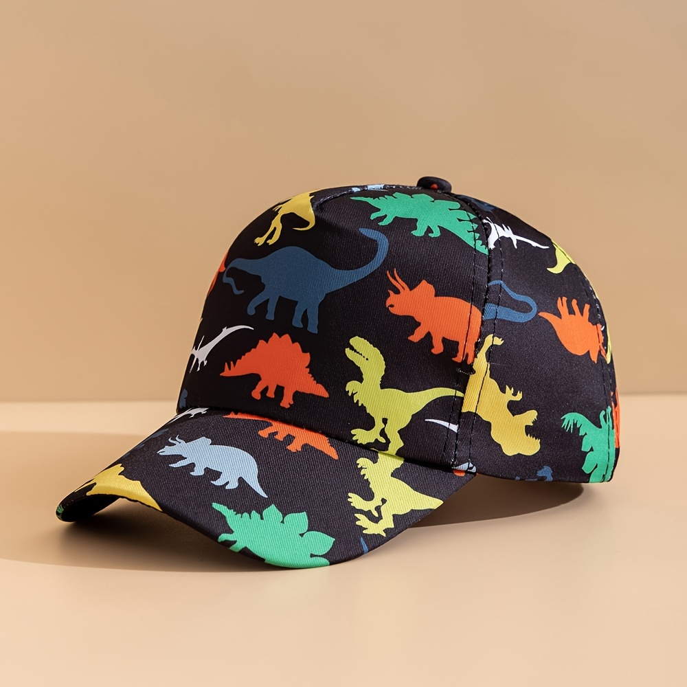 Image of 1pc 's Dinosaur Print Baseball Cap Suitable For Boys To With Holiday Back To School Suitable For Birthday Gifts