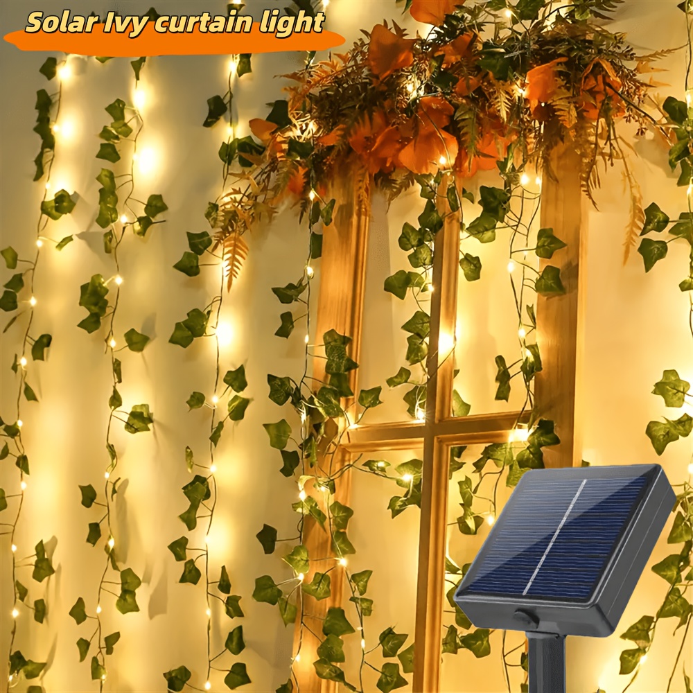Lights4fun 75er Micro LED Efeu Lichterkette – Warmweiß, Mit Timer & Batterie, Für Drinnen & Draußen