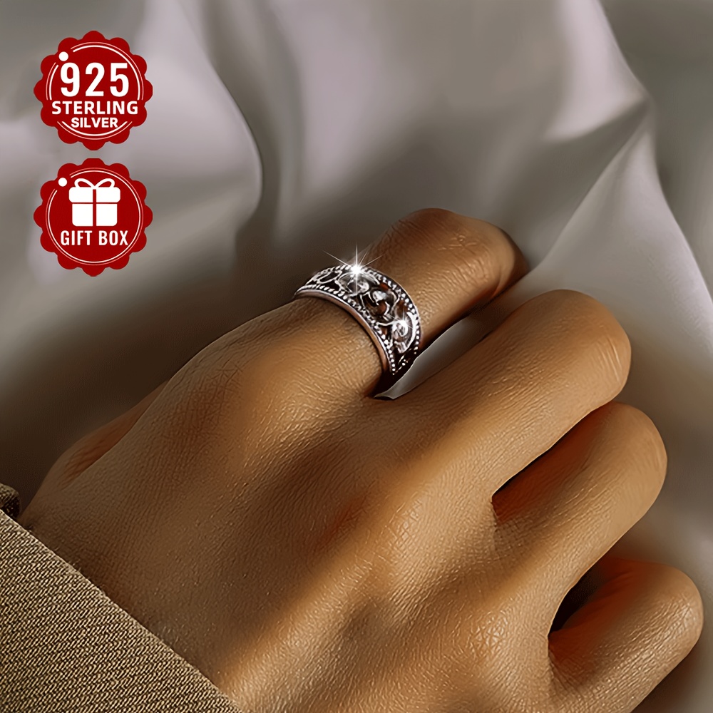 925 Silver Vintage Cloud Pattern Ring for Women