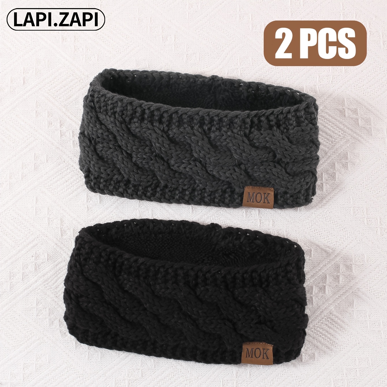 TEMU 2-pack Women's Autumn And Winter Thickened Headband With Logo, Cold Weather Outdoor Sports Warm Headband Ear Warmers