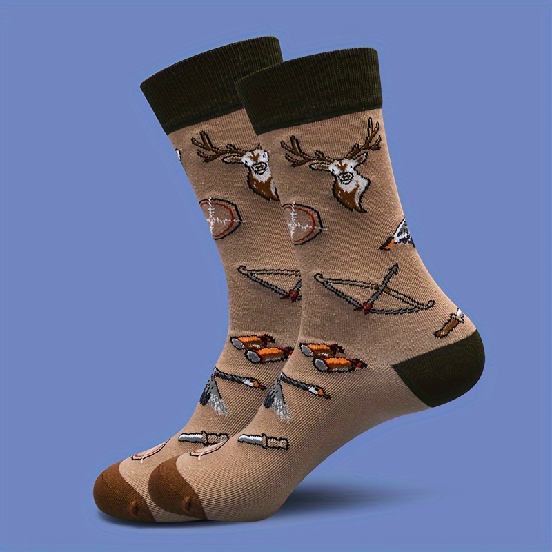 1 Pair Unisex Trendy Fashion Cartoon Novelty Pattern Warm Mid-calf Socks