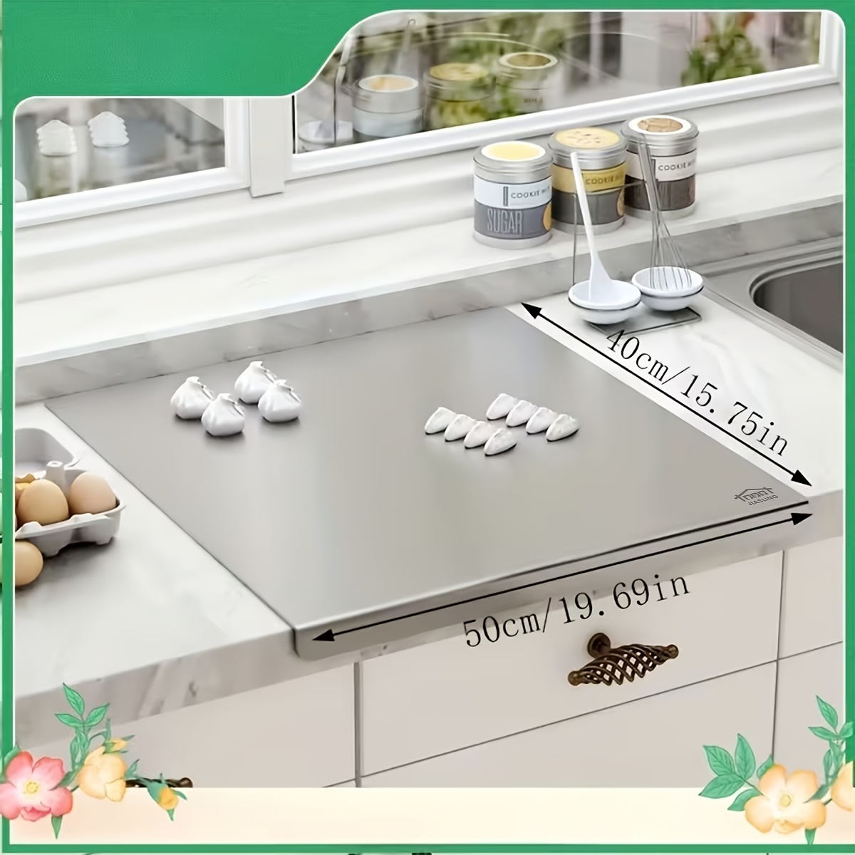 TEMU 304 Stainless Steel Cutting Board Household Rolling Board Kitchen Supplies