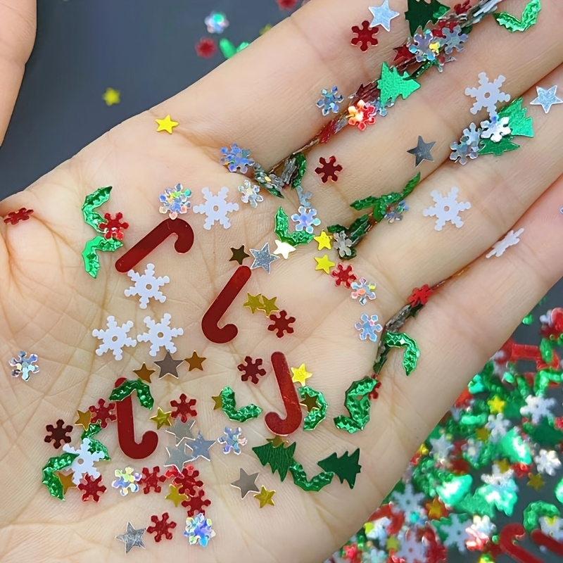TEMU 50g Multicolor Pvc Confetti Sequins Suitable For Jewelry Making, Clothing Decorations & Christmas Supplies - Craft Glitter For Diy Crafts,